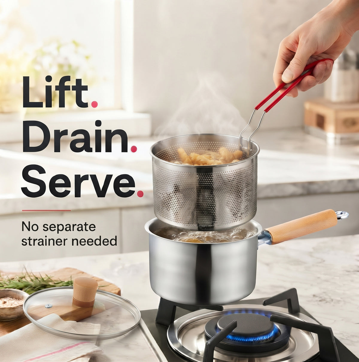 Stainless Steel Deep Fryer Set