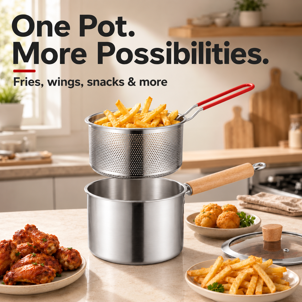 Stainless Steel Deep Fryer Set